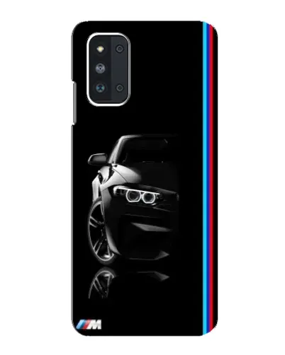 Чехол для Samsung Galaxy F52 5G (E526) с картинкой «Силуэт BMW в темноте»