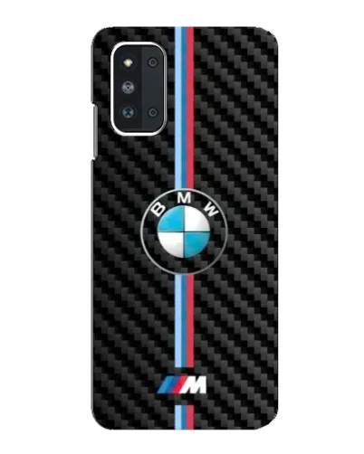 Чехол для Samsung Galaxy F52 5G (E526) с картинкой «Эмблема BMW и карбон»