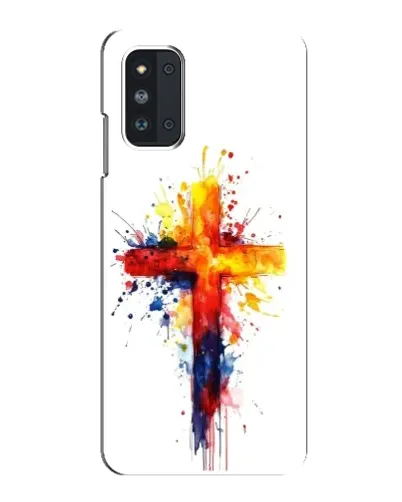 Чехол для Samsung Galaxy F52 5G (E526) с картинкой «Акварельный крест»