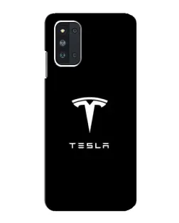 Чехол для Samsung Galaxy F52 5G (E526) с картинкой «Tesla White Logo»