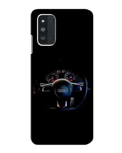 Чехол для Samsung Galaxy F52 5G (E526) с картинкой «Салон Audi — руль»