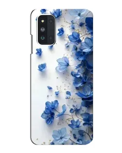 Чехол для Samsung Galaxy F52 5G (E526) с картинкой «Голубой цветочный каскад»