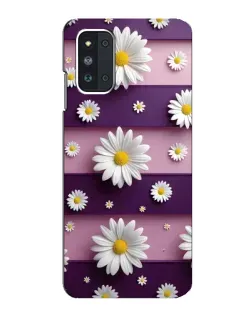 Чехол для Samsung Galaxy F52 5G (E526) с картинкой «Ромашки на фиолетовом»