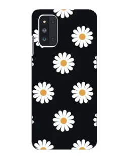 Чехол для Samsung Galaxy F52 5G (E526) с картинкой «Ромашки на черном»