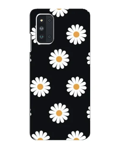 Чехол для Samsung Galaxy F52 5G (E526) с картинкой «Ромашки на черном»