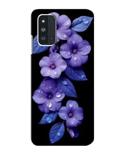Чехол для Samsung Galaxy F52 5G (E526) с картинкой «Фиолетовые цветы с росою»
