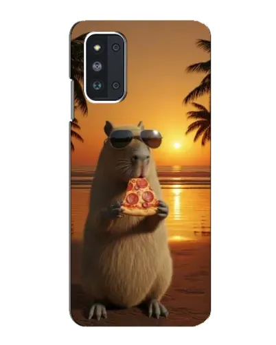 Чехол для Samsung Galaxy F52 5G (E526) с картинкой «Капибара с пиццей»