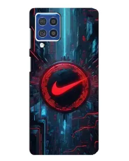 Чехол для Samsung Galaxy F62 с картинкой «Техногенный стиль Nike»