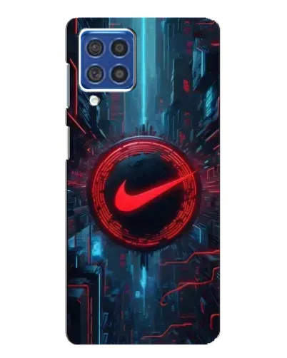 Чехол для Samsung Galaxy F62 с картинкой «Техногенный стиль Nike»