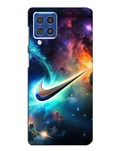 Чехол для Samsung Galaxy F62 с картинкой «Космический Nike Swoosh»