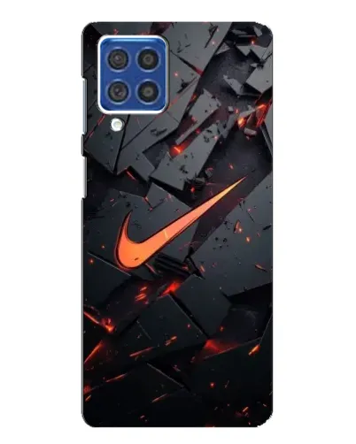 Чехол для Samsung Galaxy F62 с картинкой «Nike — эффект разломов»