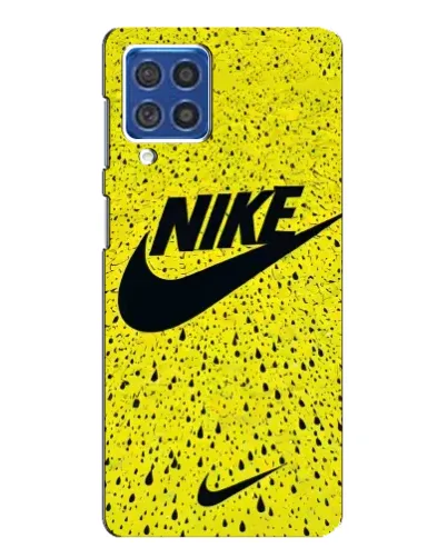 Чехол для Samsung Galaxy F62 с картинкой «Желтый текстурный Nike»