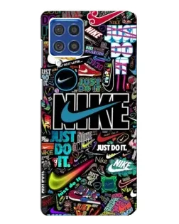 Чехол для Samsung Galaxy F62 с картинкой «Яркий коллаж Nike»