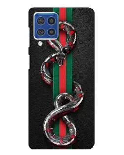 Чехол для Samsung Galaxy F62 с картинкой «Gucci — змея на полосе» Чехол для Samsung Galaxy F62 с картинкой «Gucci — змея на полосе»