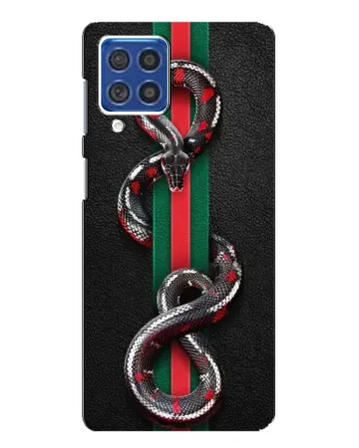 Чехол для Samsung Galaxy F62 с картинкой «Gucci — змея на полосе» Чехол для Samsung Galaxy F62 с картинкой «Gucci — змея на полосе»