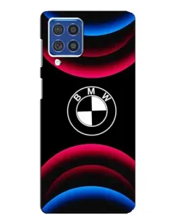 Чехол для Samsung Galaxy F62 с картинкой «Логотип BMW и неоновые дуги» Чехол для Samsung Galaxy F62 с картинкой «Логотип BMW и неоновые дуги»