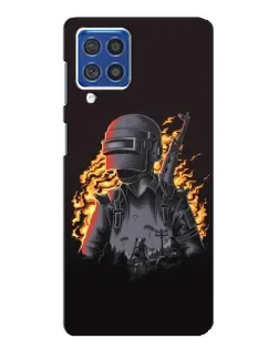 Чехол для Samsung Galaxy F62 с картинкой «PUBG — огненный силуэт» Чехол для Samsung Galaxy F62 с картинкой «PUBG — огненный силуэт»