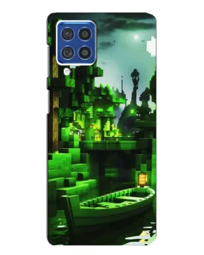 Чехол для Samsung Galaxy F62 с картинкой «Minecraft лесной пейзаж»