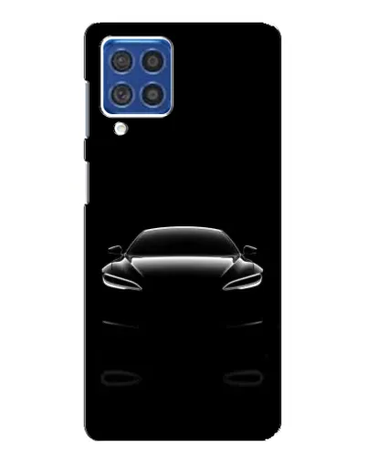 Чехол для Samsung Galaxy F62 с картинкой «Силуэт Tesla Night»