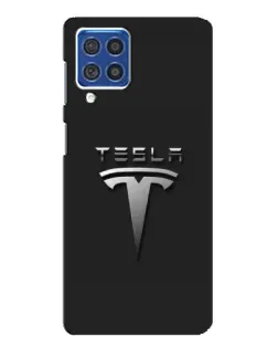 Чехол для Samsung Galaxy F62 с картинкой «Стальной логотип Tesla» Чехол для Samsung Galaxy F62 с картинкой «Стальной логотип Tesla»