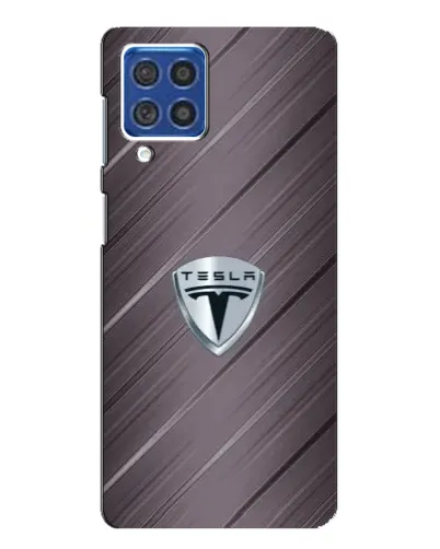 Чехол для Samsung Galaxy F62 с картинкой «Металлическая текстура Tesla»