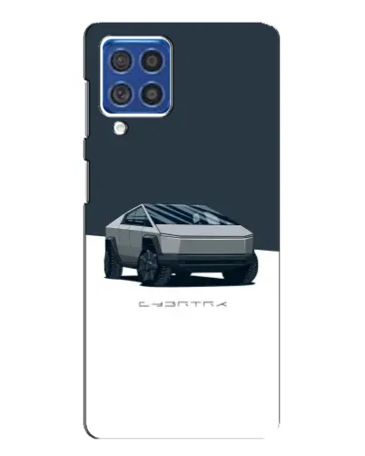 Чехол для Samsung Galaxy F62 с картинкой «Серебристый Cybertruck Tesla»