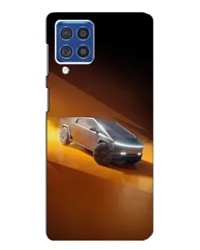Чехол для Samsung Galaxy F62 с картинкой «Cybertruck в пустыне»