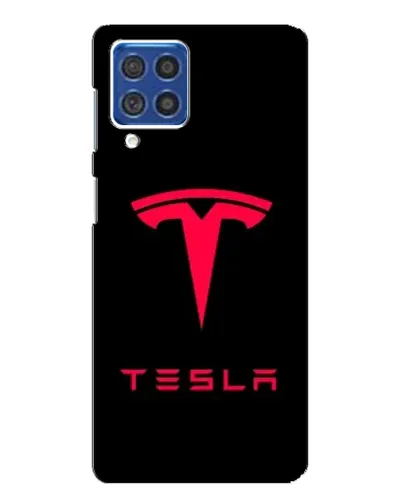 Чехол для Samsung Galaxy F62 с картинкой «Tesla Red Logo»