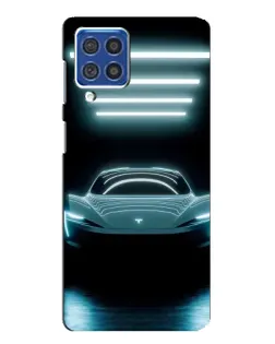 Чехол для Samsung Galaxy F62 с картинкой «Tesla в неоне» Чехол для Samsung Galaxy F62 с картинкой «Tesla в неоне»
