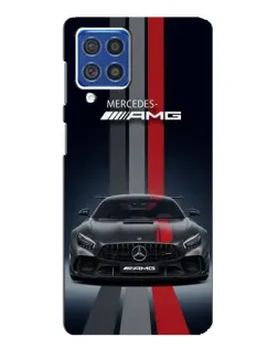 Чехол для Samsung Galaxy F62 с картинкой «Mercedes — белый карбон»