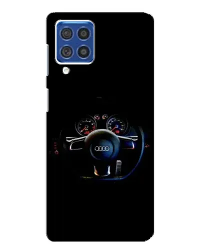 Чехол для Samsung Galaxy F62 с картинкой «Салон Audi — руль»