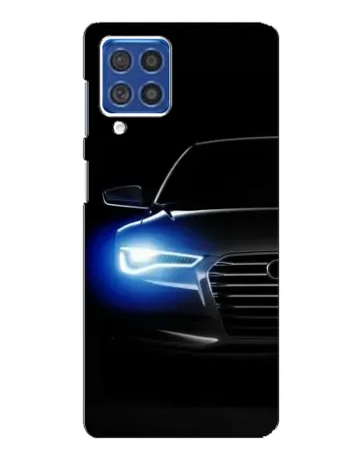 Чехол для Samsung Galaxy F62 с картинкой «Неоновый взгляд Audi»