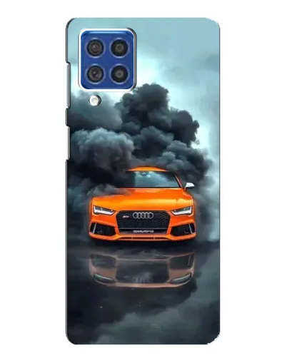 Чехол для Samsung Galaxy F62 с картинкой «Audi в облаках дыма»