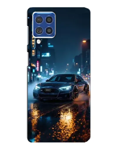Чехол для Samsung Galaxy F62 с картинкой «Ночной город и Audi»
