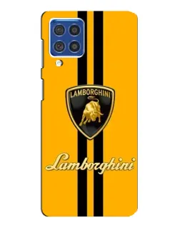 Чехол для Samsung Galaxy F62 с картинкой «Lamborghini Stripe желтый»