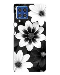Чехол для Samsung Galaxy F62 с картинкой «Монохромные астры»