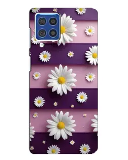 Чехол для Samsung Galaxy F62 с картинкой «Ромашки на фиолетовом»