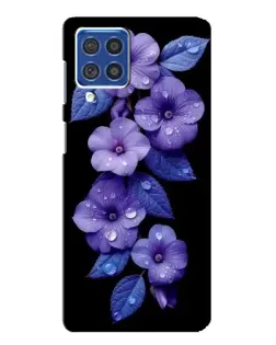 Чехол для Samsung Galaxy F62 с картинкой «Фиолетовые цветы с росою»