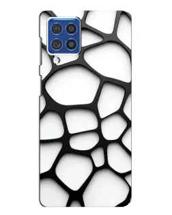 Чехол для Samsung Galaxy F62 с картинкой «Белая объемная сетка»