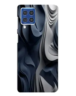 Чехол для Samsung Galaxy F62 с картинкой «Объемные синие складки»