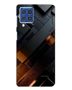 Чехол для Samsung Galaxy F62 с картинкой «Черные геометрические блоки»