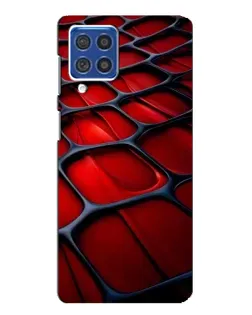 Чехол для Samsung Galaxy F62 с картинкой «Красная глянцевая сетка»