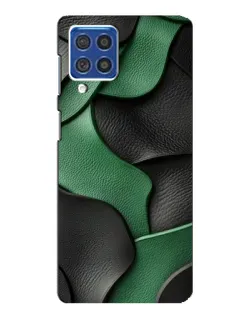 Чехол для Samsung Galaxy F62 с картинкой «Зеленые кожаные волны»