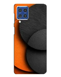 Чехол для Samsung Galaxy F62 с картинкой «Геометрия оранжевых кругов»