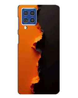 Чехол для Samsung Galaxy F62 с картинкой «Оранжевый разлом»
