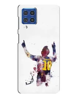 Чехол для Samsung Galaxy F62 с картинкой «Акварельный Месси Барселона»