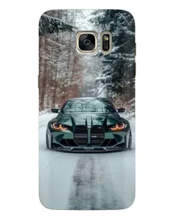 Чохол для Samsung Galaxy S7 Edge (G935) з картинкою «BMW у зимовому лісі»
