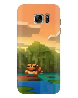 Чохол для Samsung Galaxy S7 Edge (G935) з картинкою «Майнкрафт захід сонця»