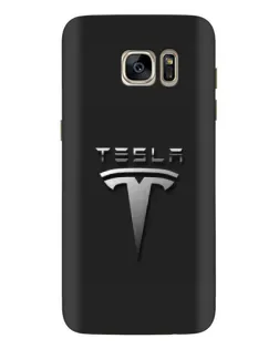 Чохол для Samsung Galaxy S7 Edge (G935) з картинкою «Сталевий логотип Tesla»