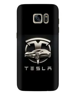 Чохол для Samsung Galaxy S7 Edge (G935) з картинкою «Tesla — срібне авто»